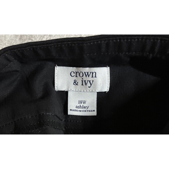 Crown & Ivy New Black Women’s Dress Pants "Ashley" 18W Pull On Stretch Waist - Picture 4 of 5
